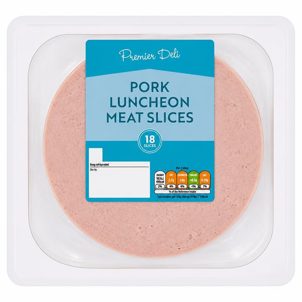Premier Deli 18 x Pork Luncheon Meat Slices 250g