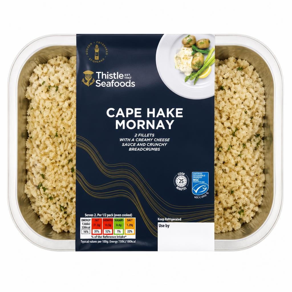 Thistle Seafoods 2 x Cape Hake Mornay Fillets 380g