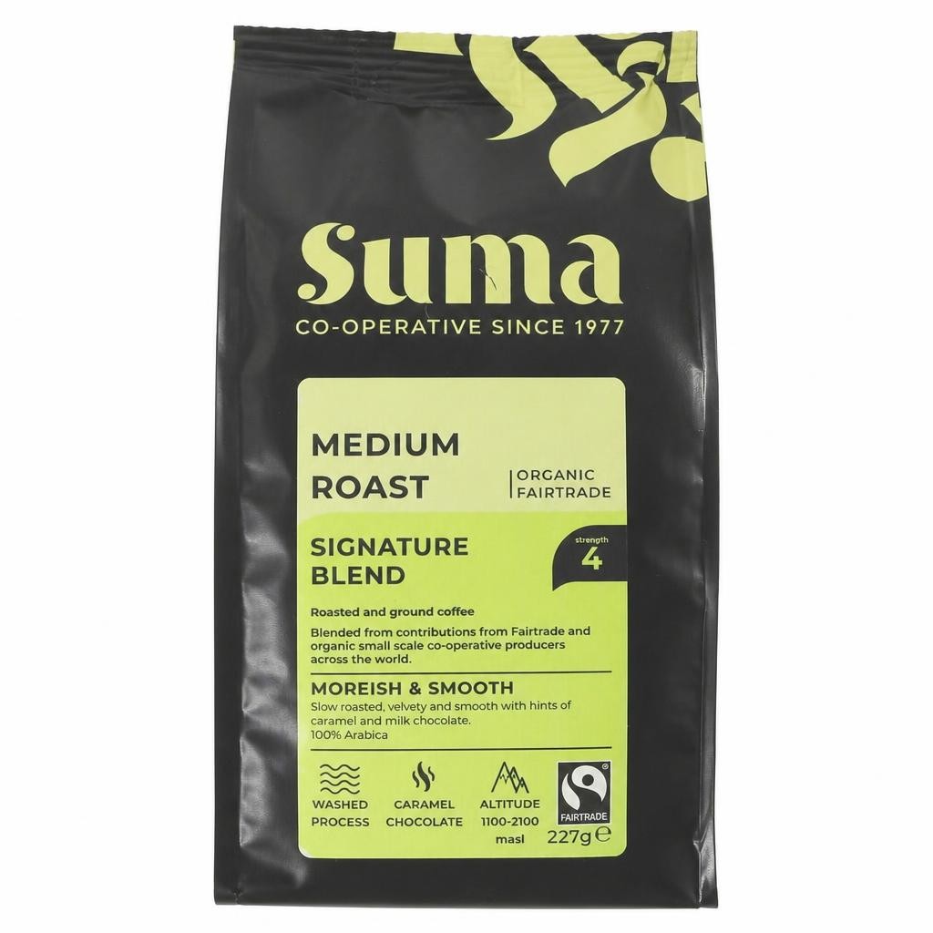 Suma Organic - Medium Roast Ground Coffee - 6 x 227g - 6 Pack