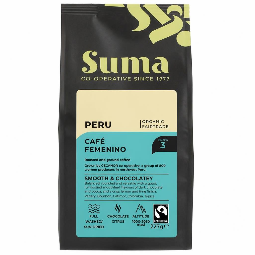 Suma Organic - Peru Ground Coffee - 6 x 227g - 6 Pack