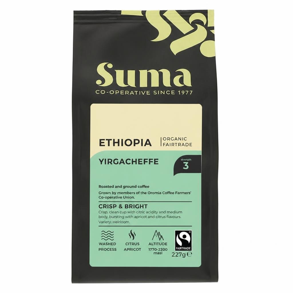 Suma Organic - Ethiopia Yirgacheffe Ground - 6 x 227g - 6 pack