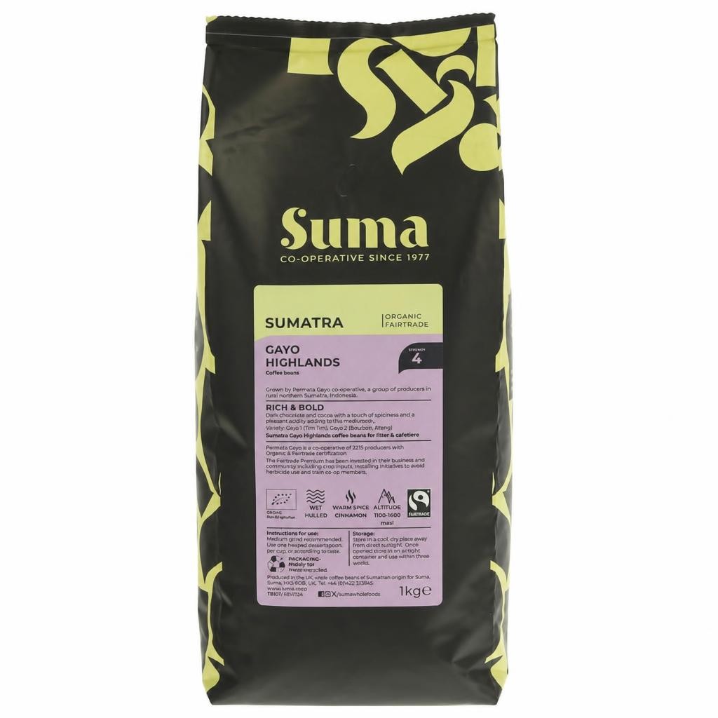 Suma Organic - Sumatra Gayo Highlands Beans - 1 kg - 1 Pack