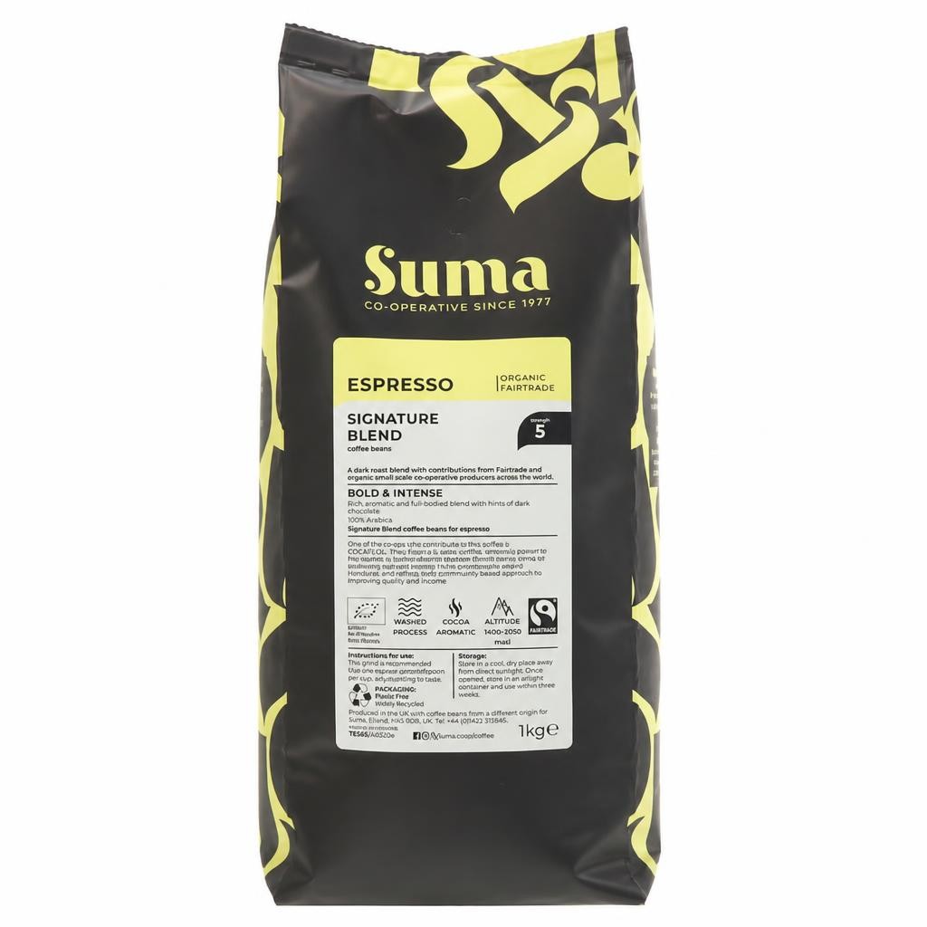 Suma Organic - Espresso Beans - 1 kg - 1 Pack