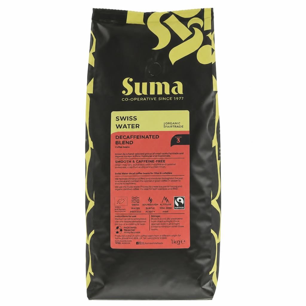 Suma Organic - Swiss Water Decaf Beans - 1 kg - 1 Pack