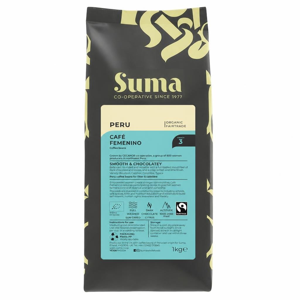 Suma Organic - Peru Cafe Femenino Beans - 1 kg - 1 Pack