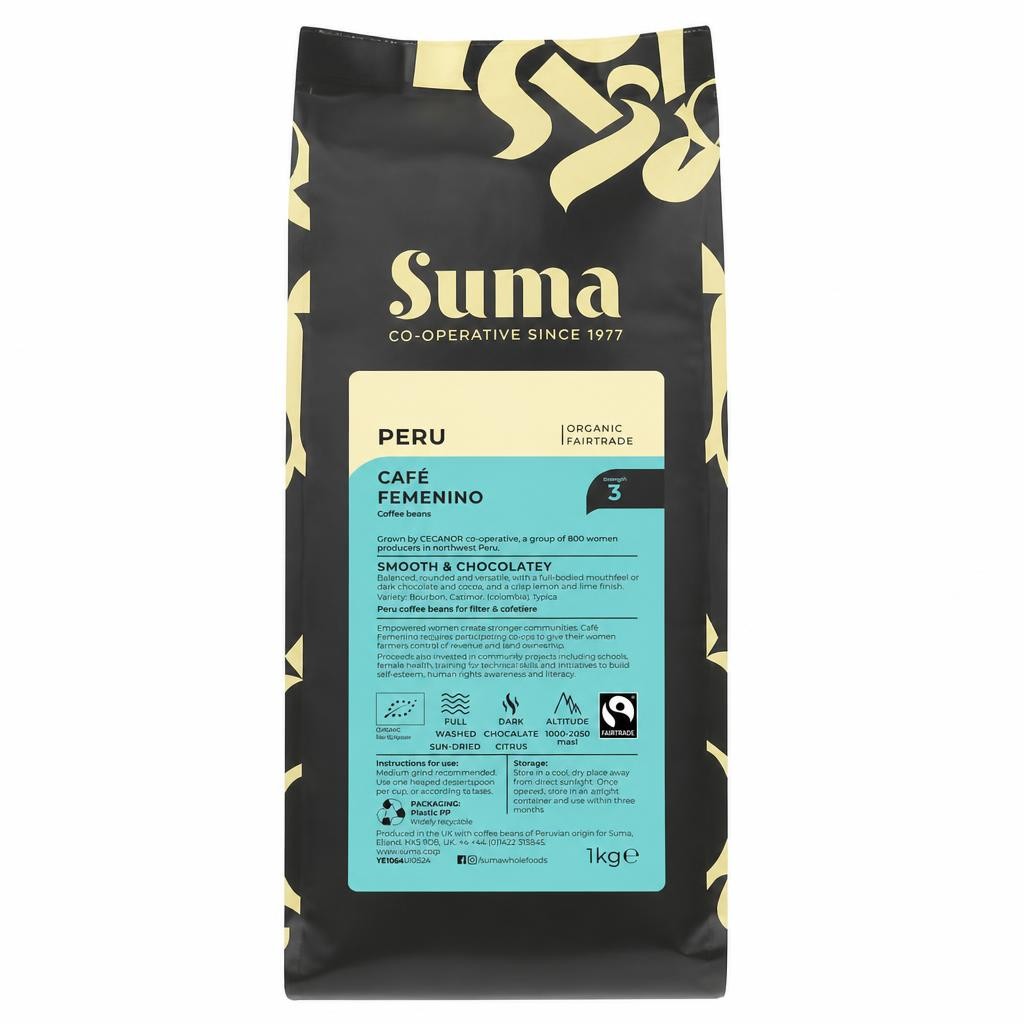 Suma Organic - Peru Cafe Femenino Beans - 1 kg - 1 Pack