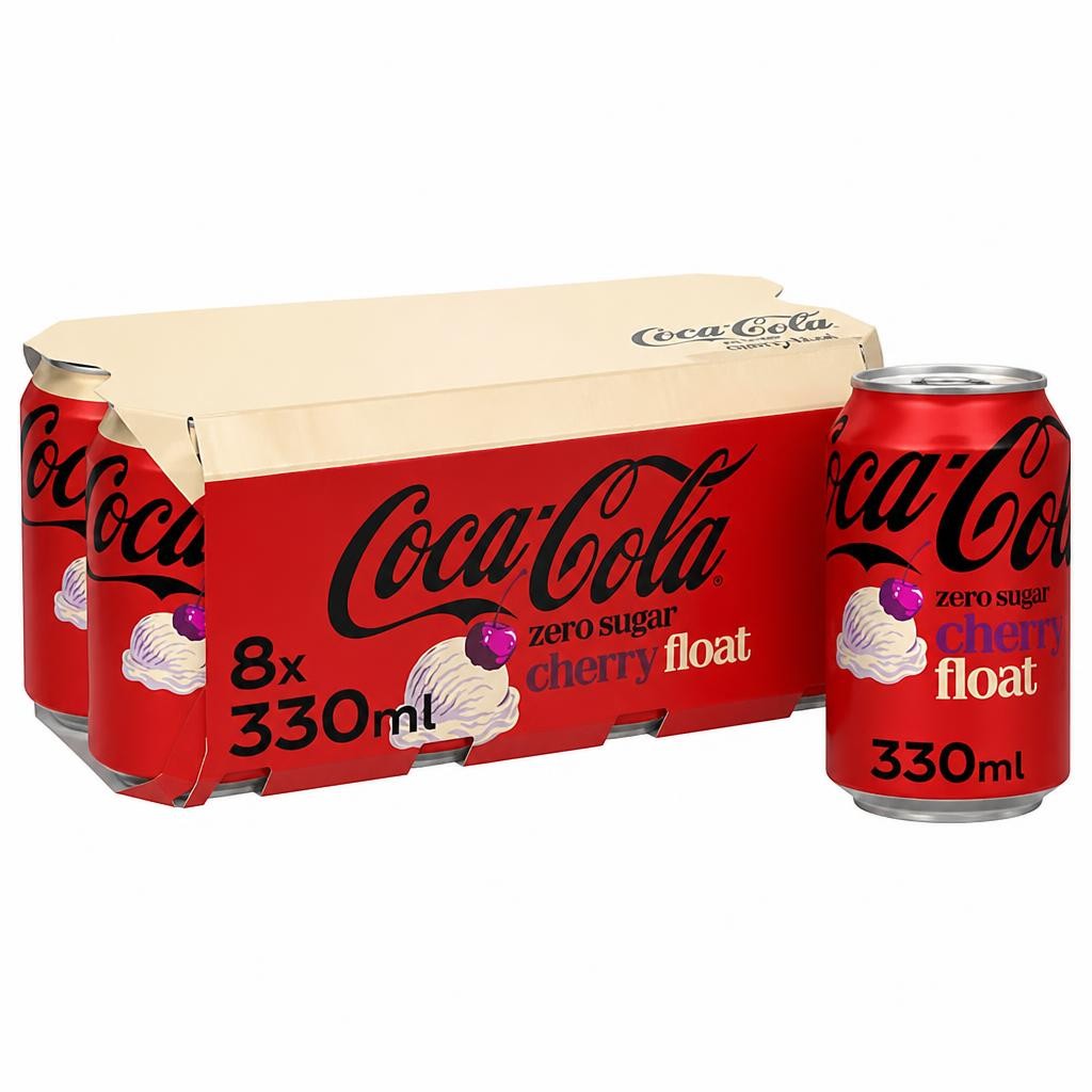Coca-Cola Zero Sugar Cherry Float Soft Drink Cans 8 x 330mL