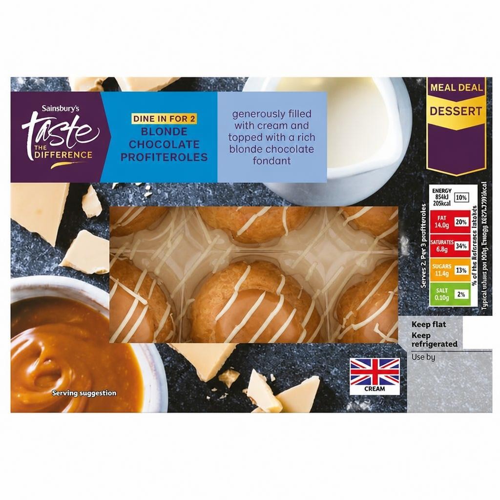 Sainsbury's 6 x Blonde Chocolate Profiteroles, Taste the Difference 105g
