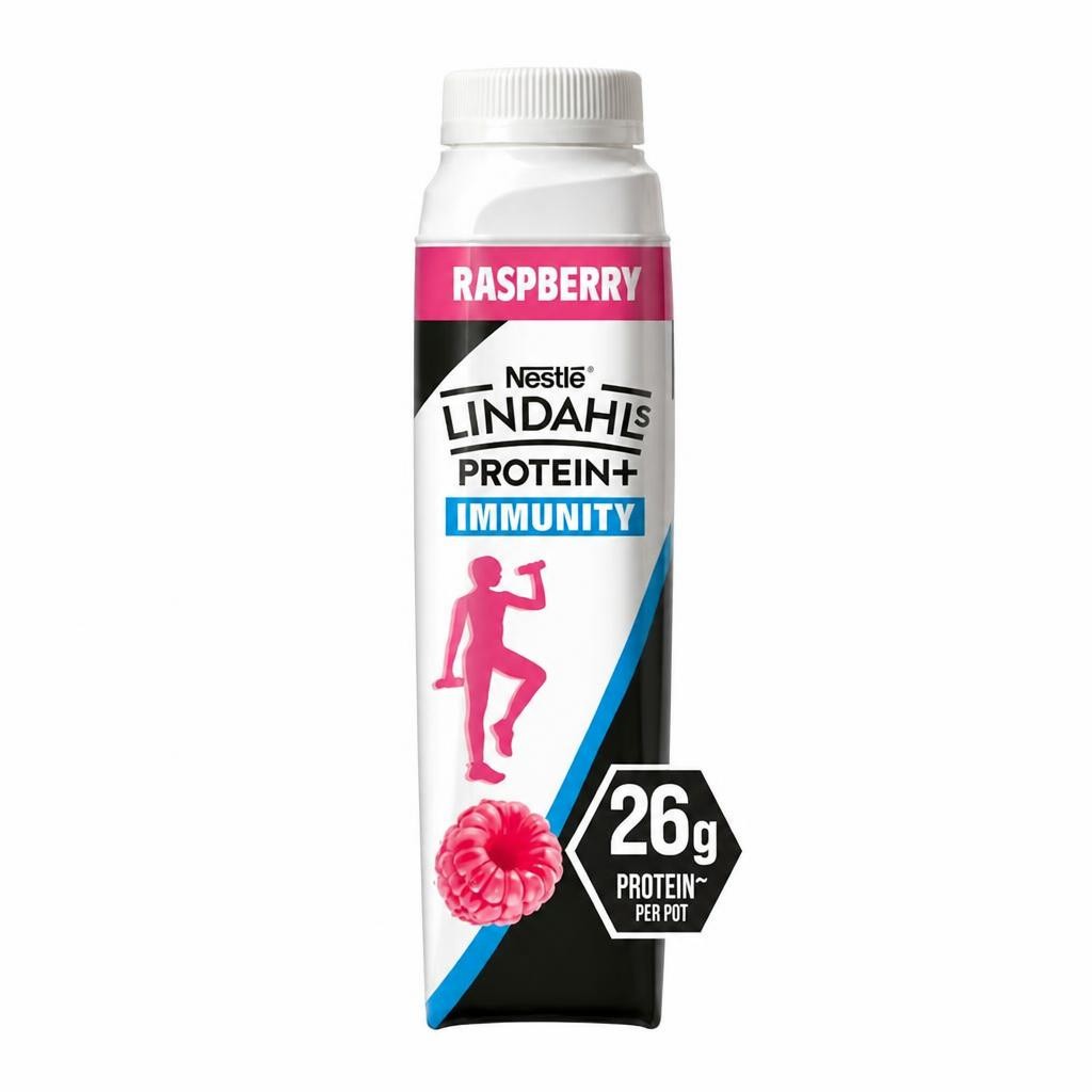 Lindahls 330ml Protein + Immunity Raspberry Flavour Yoghurt