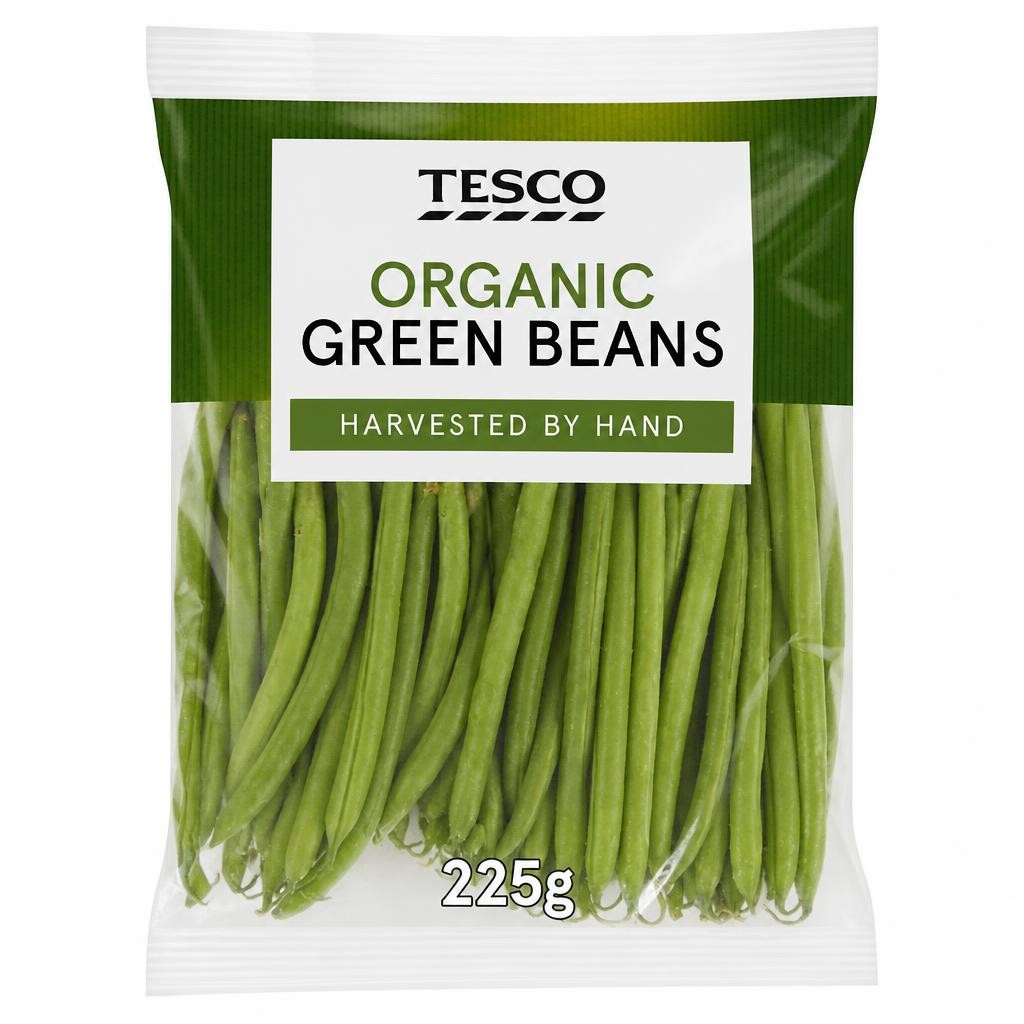 Tesco Organic Green Beans 225G