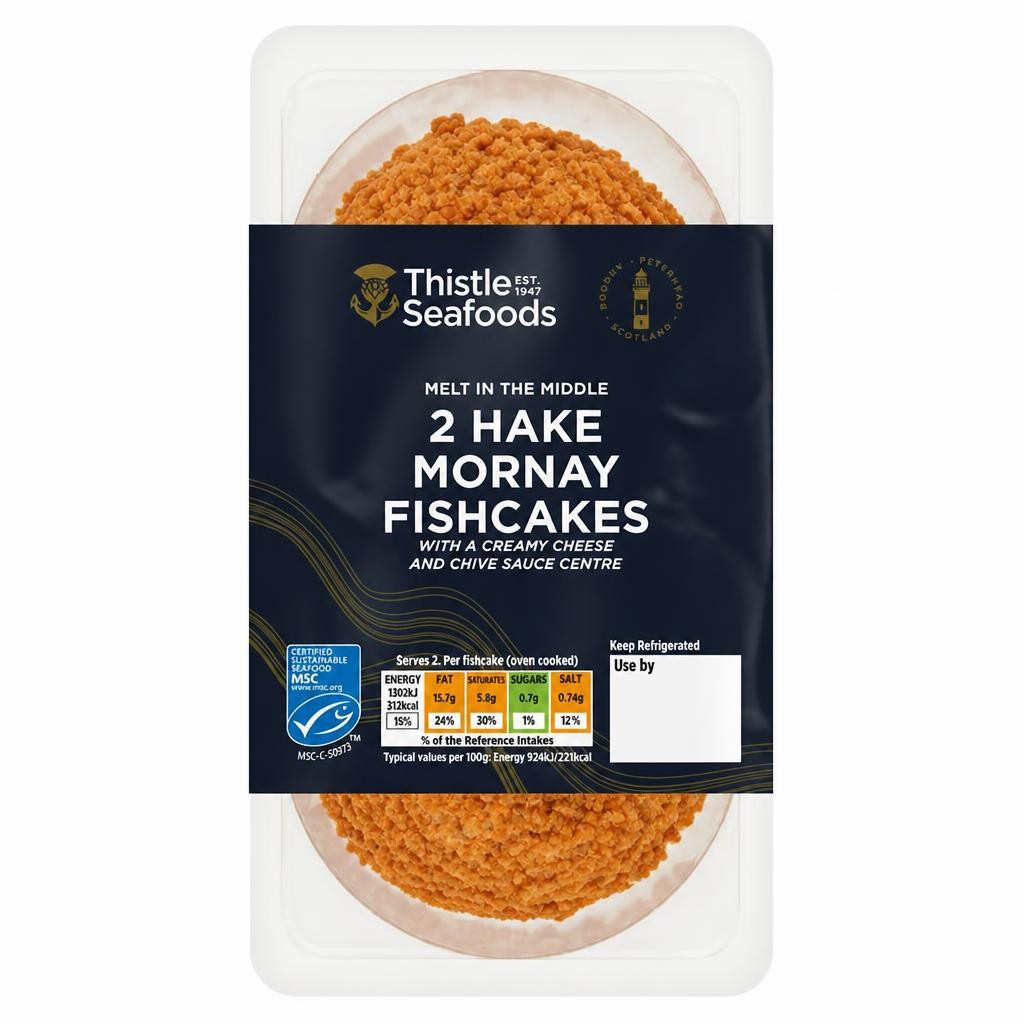Thistle Seafoods 2 x Hake Mornay Fishcakes 290g