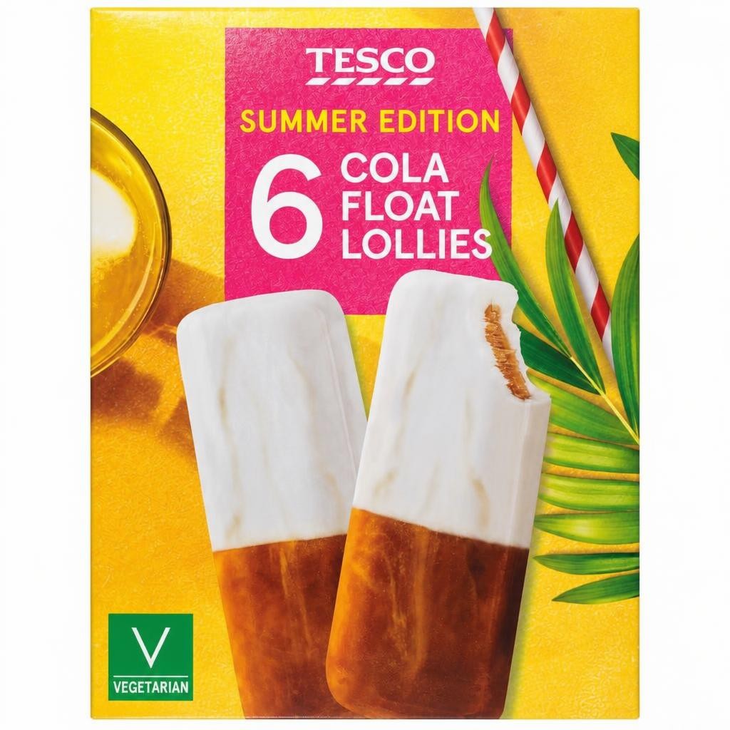 Tesco Cola Float Ice Lollies 6x55ml