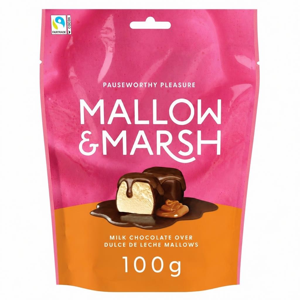 Mallow & Marsh Milk Chocolate over Dulce De Leche Mallows 100g