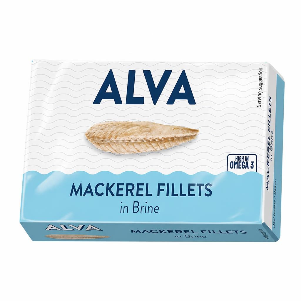 Alva Mackerel Fillets in Brine 120g