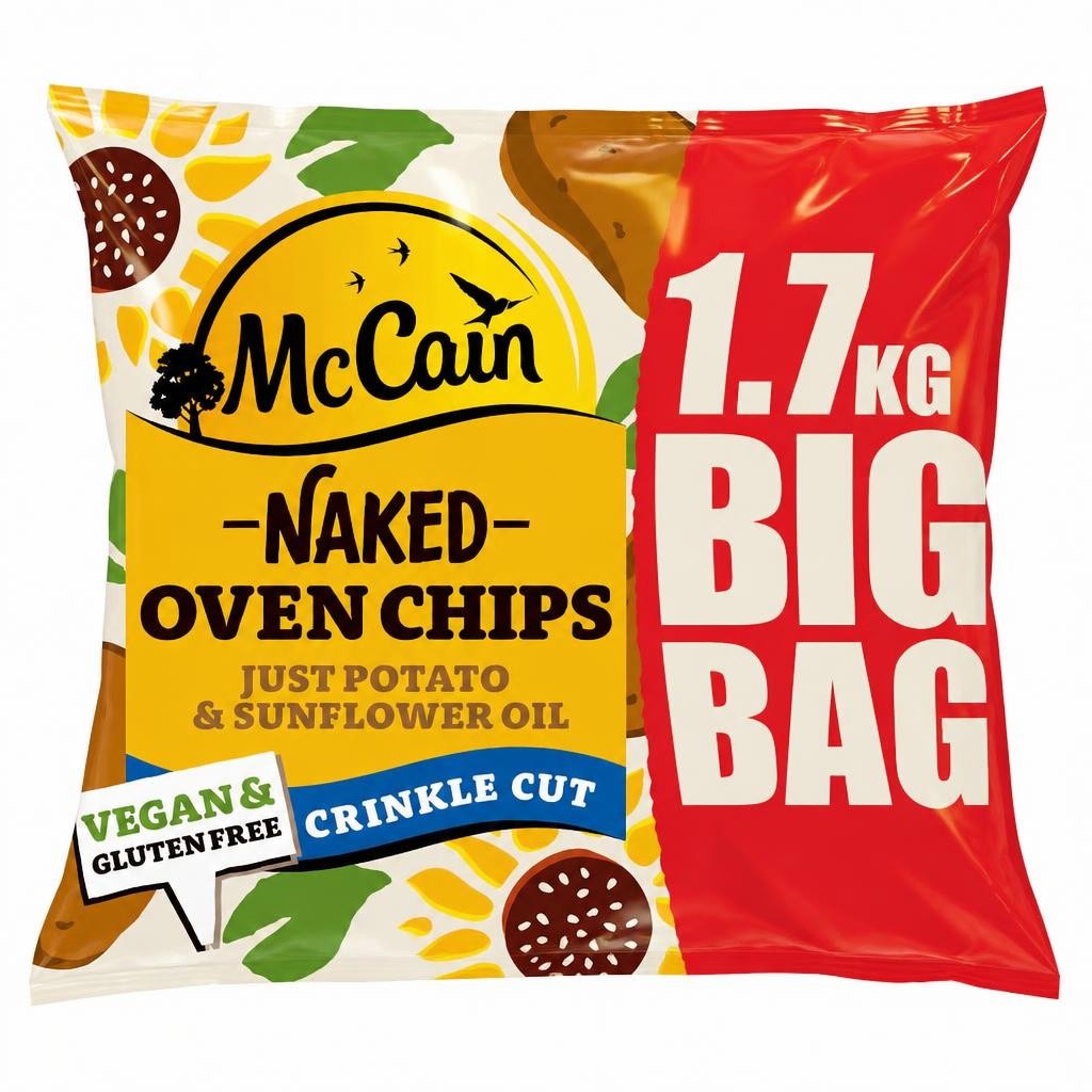 Mccain Naked Crinkle Oven Chips 1.7Kg