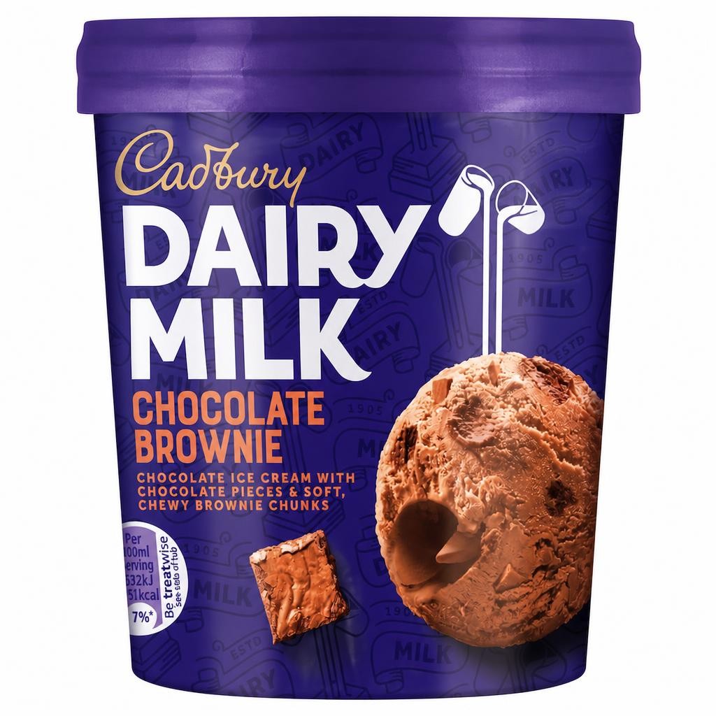 Cadbury Dairy Milk Chocolate Brownie Ice Cream Tub 425ml
