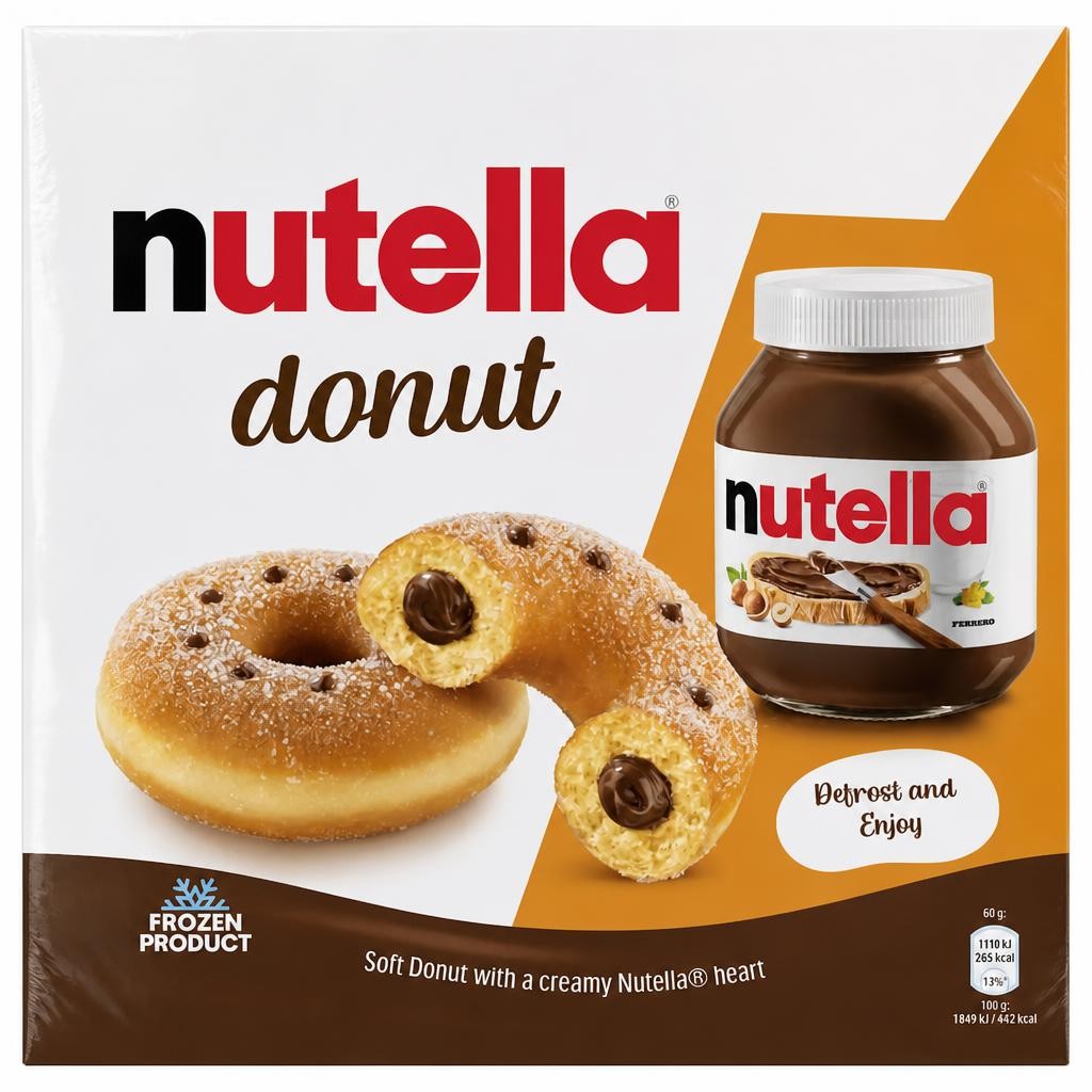 Nutella Chocolate & Hazelnut Frozen Ring Donut 4 Pieces 240g