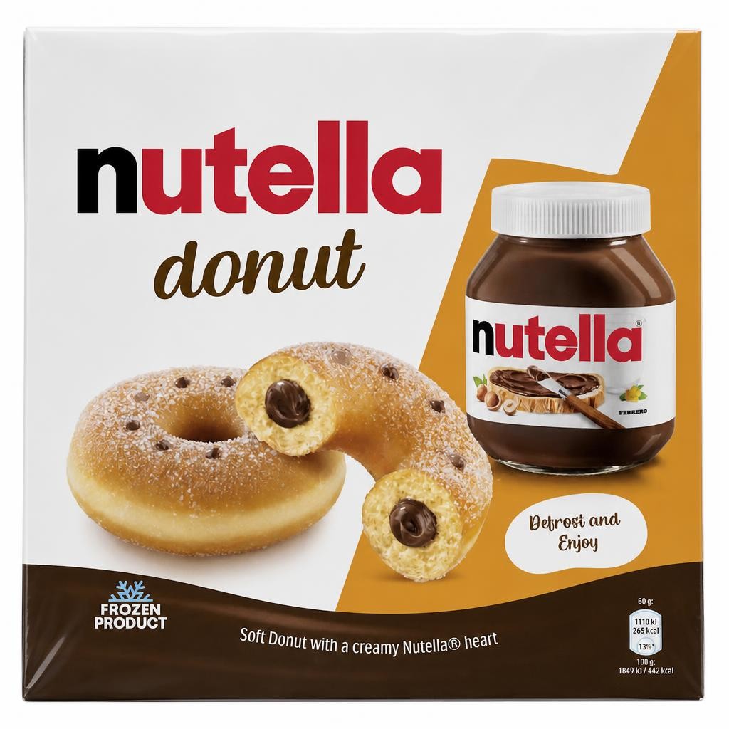 Nutella Chocolate & Hazelnut Frozen Ring Donut 4 Pieces 240g