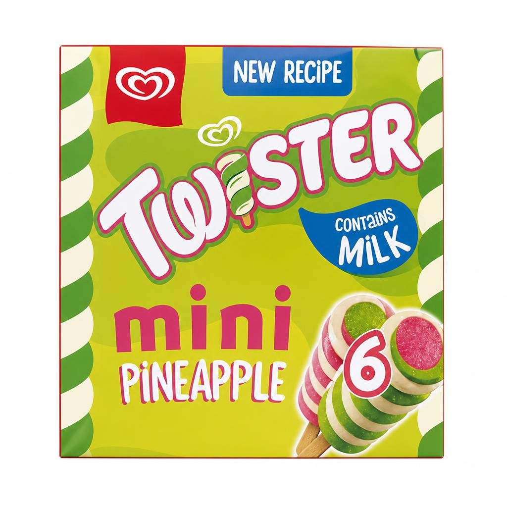 Twister Mini Pineapple Ice Cream Lollies 6x50ml