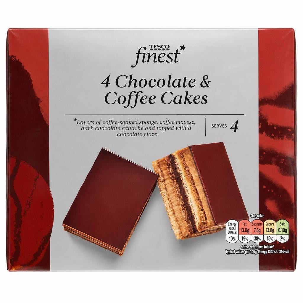 Tesco Finest 4 Chocolate & Coffee Cakes 260g