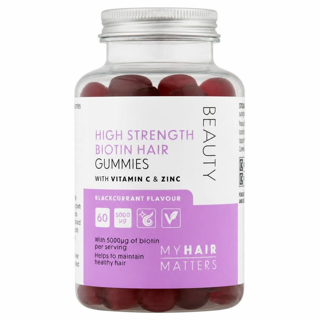 Sainsbury's Beauty High Strength Biotin Blackcurrant Flavour Hair Gummies x60