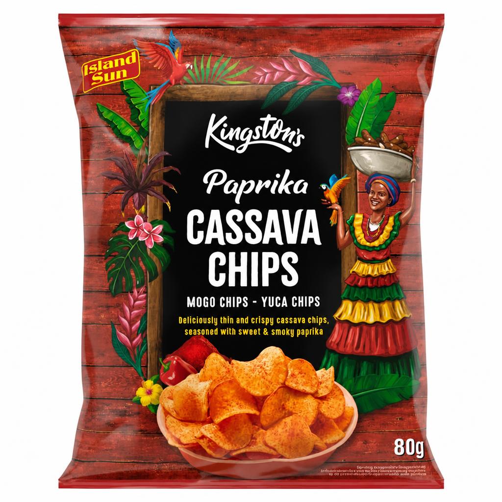 Kingston's Paprika Cassava Chips 80g