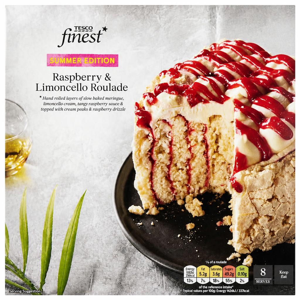 Tesco Finest Raspberry and Limoncello Vertical Roulade 610g