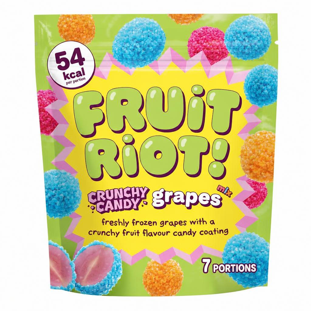FRUIT RIOT CRUNCHY CANDY GRAPES 200G