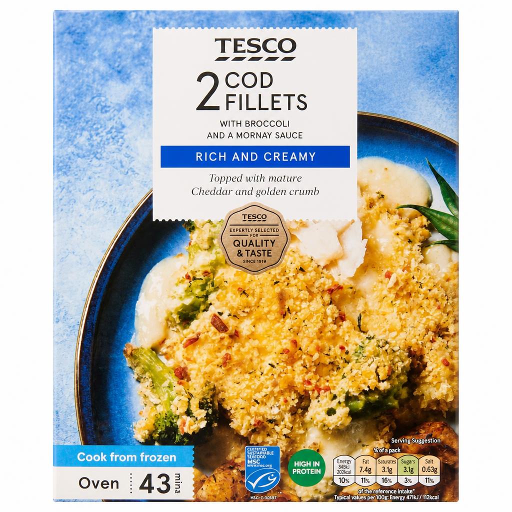 Tesco 2 Cod Fillets With Broccoli and a Mornay Sauce 360g