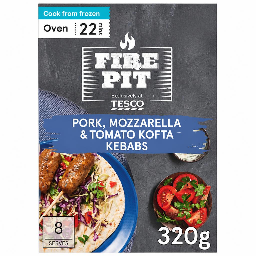 Fire Pit Tesco 8 Pork, Mozzarella and Tomato Kofta Kebabs 320g