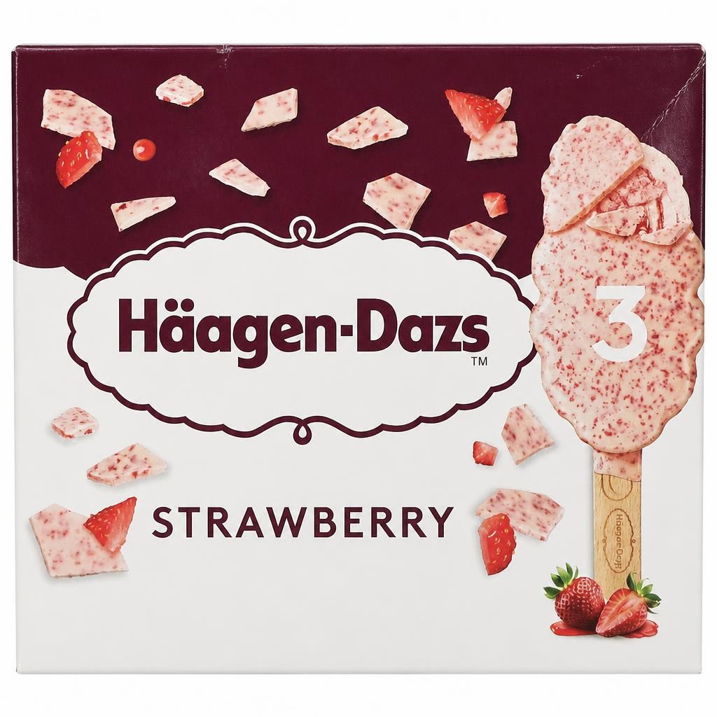 Haagen-Dazs Creamy Strawberry Ice Cream Stick Bar 3x80ml