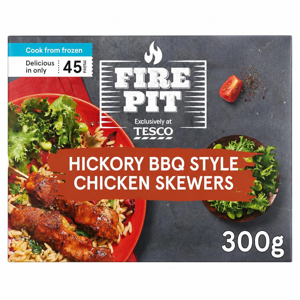 Fire Pit Tesco Hickory BBQ Style Chicken Skewers 300g