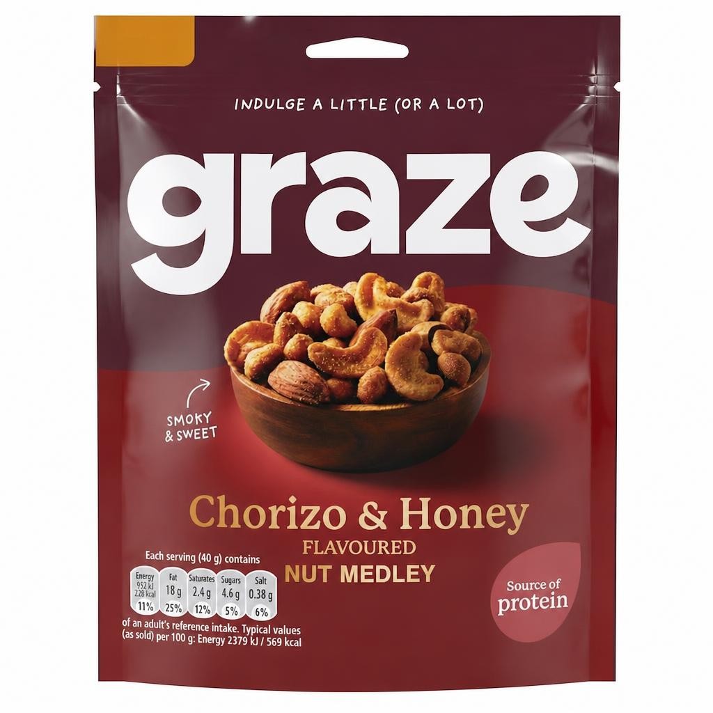 Graze Chorizo and Honey Nut Medley 120g