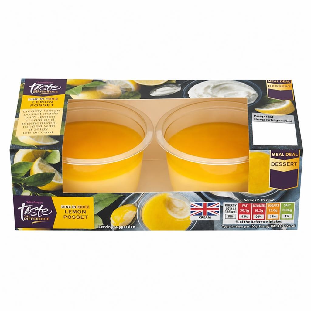 Sainsbury's Lemon Posset, Taste the Difference 2 x 90g