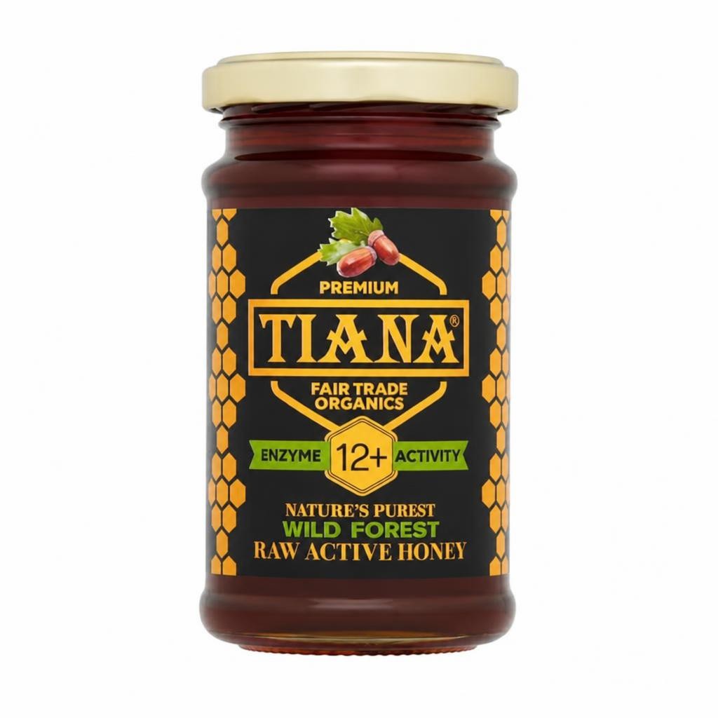 TIANA Organics Raw Active Wild Forest Honey Diastase 12, 250g | Brown | Intensive forest flowers | 1