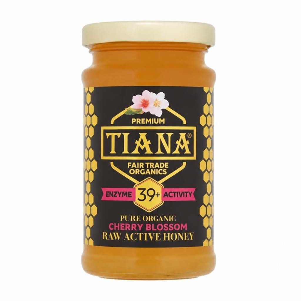TIANA Organics Raw Active Cherry Blossom Honey Diastase 39, 250g P2