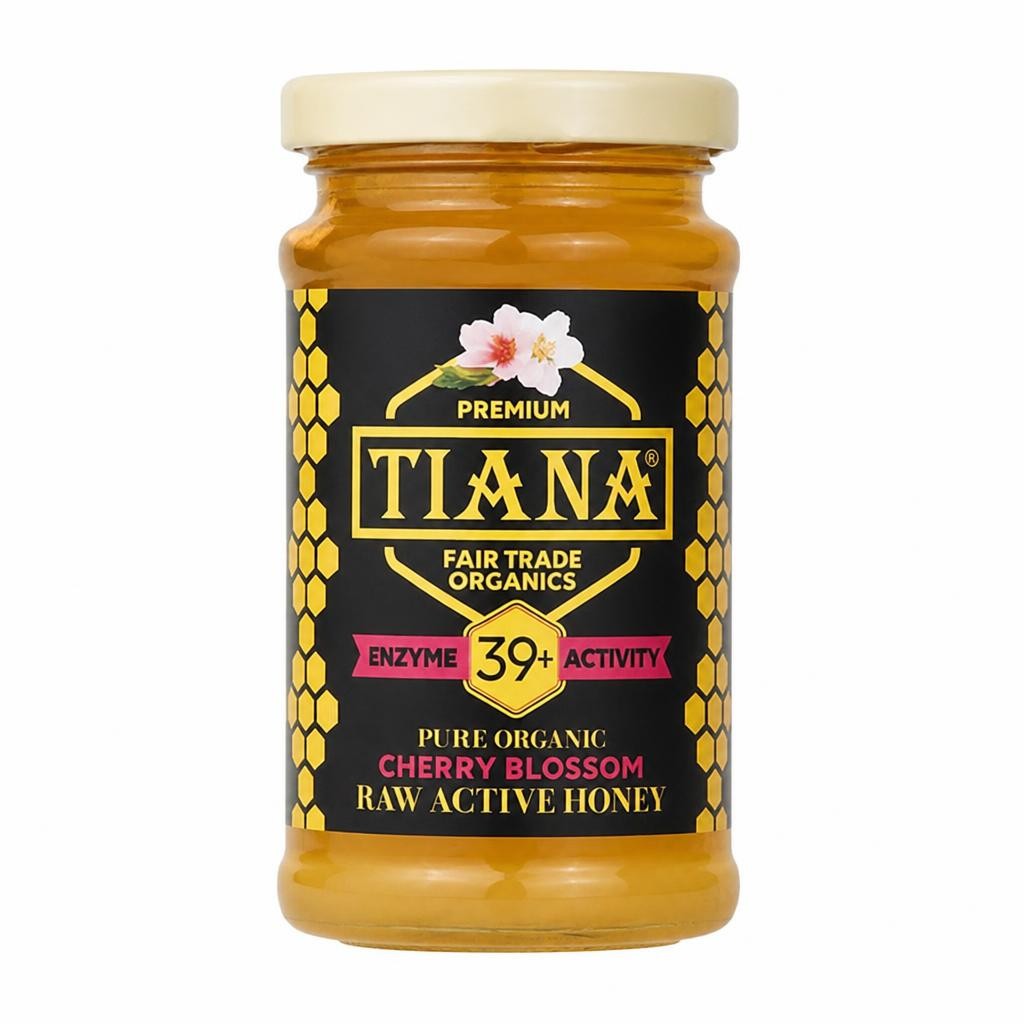 TIANA Organics Raw Active Cherry Blossom Honey Diastase 39, 250g P2 | Bronze | Cherry blossom | 2