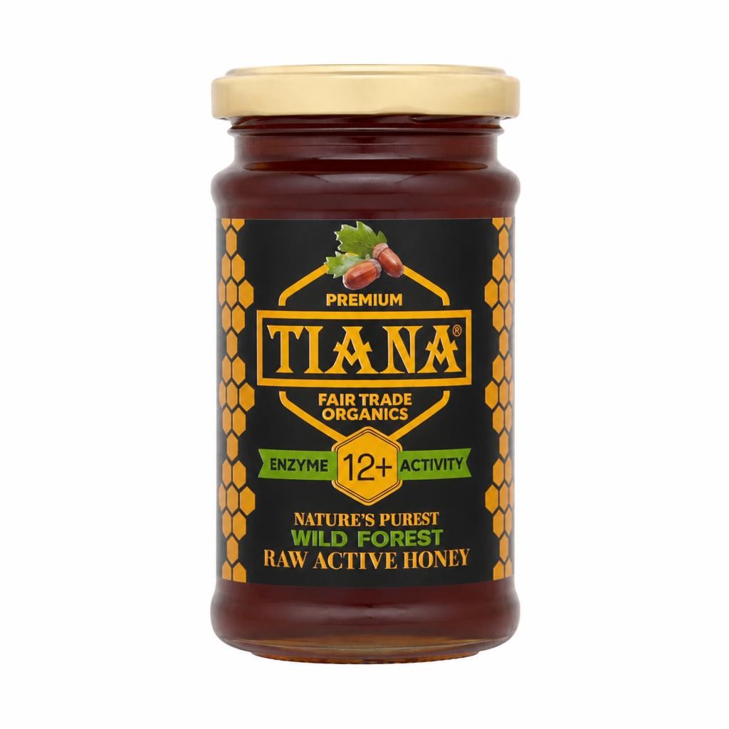 TIANA Organics Raw Active Wild Forest Honey Diastase 12, 250g P2 | Brown | Intensive forest flowers | 2