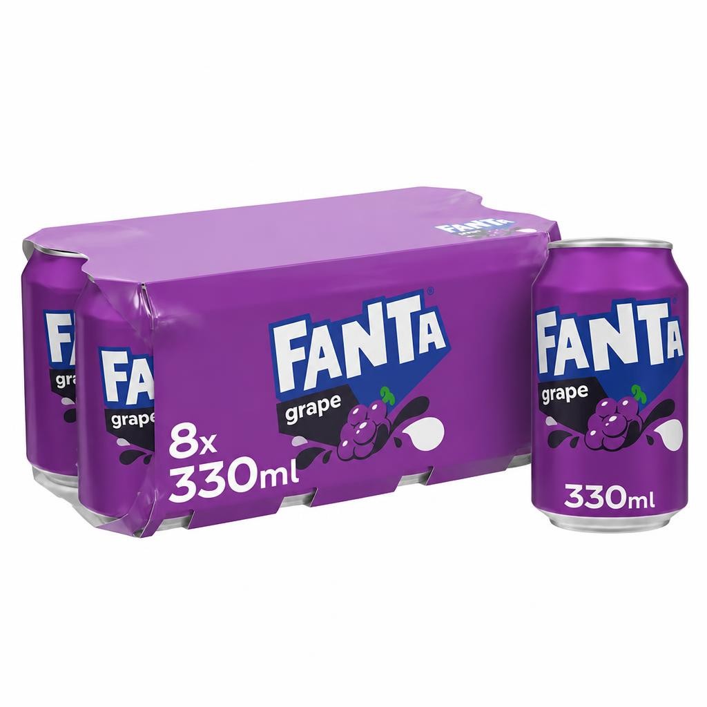 Fanta Grape Soft Drink Cans 8 x 330mL