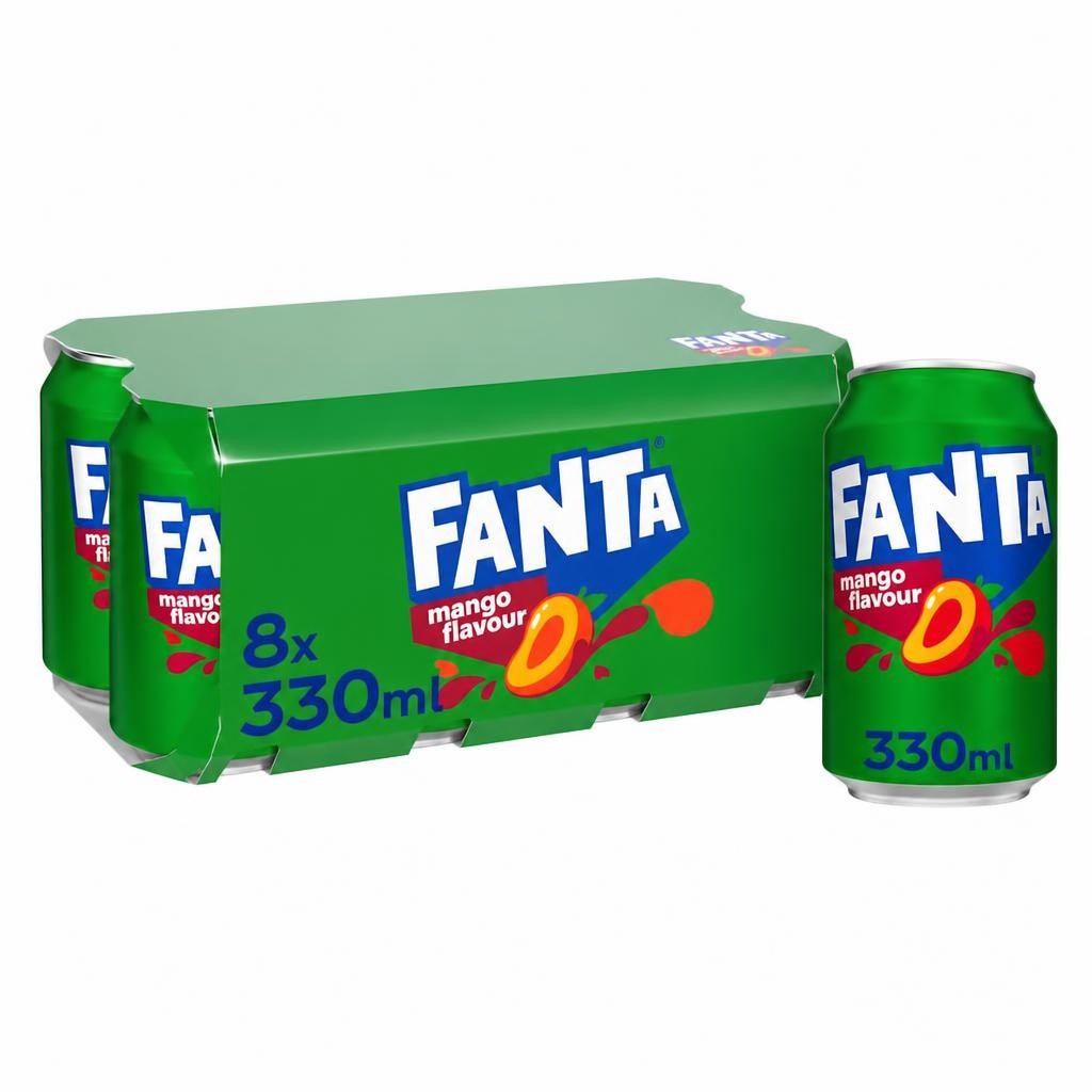 Fanta Mango Soft Drink Cans 8 x 330mL