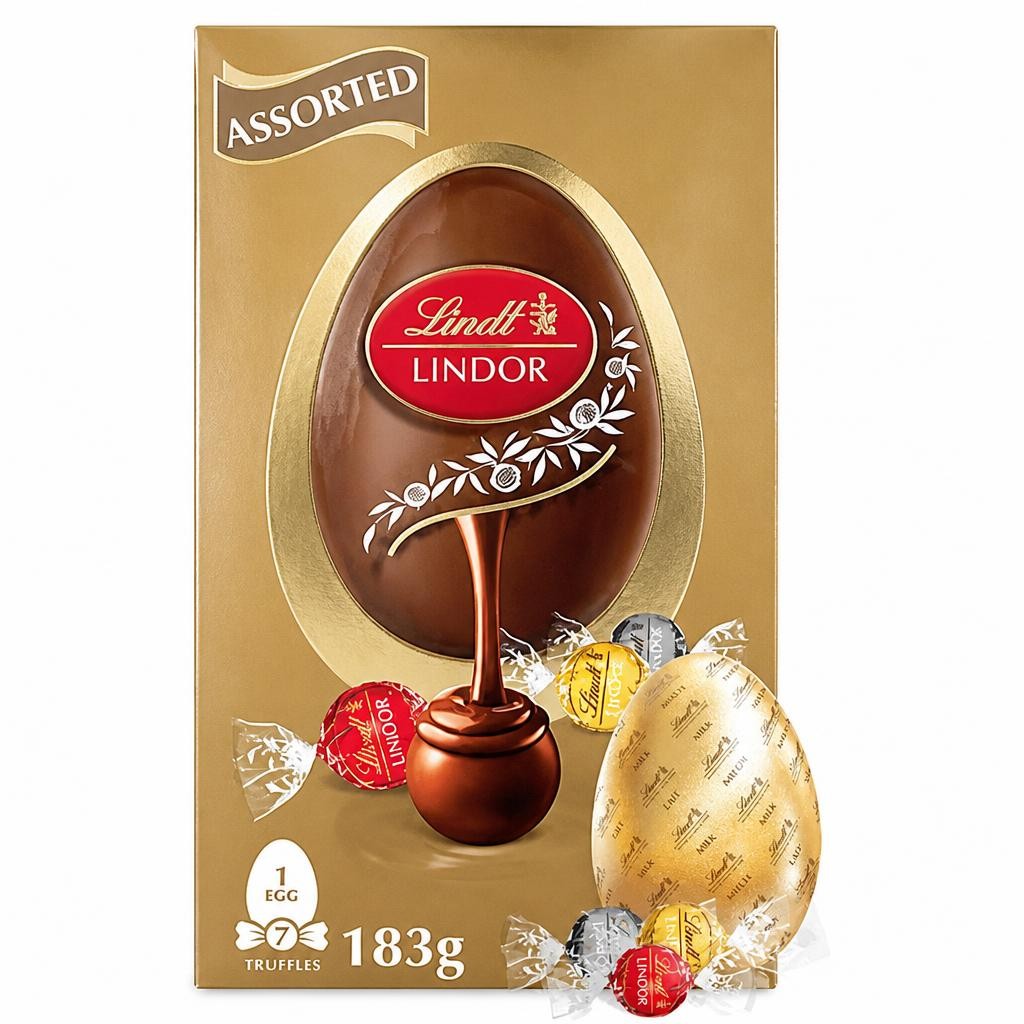 Lindt Lindor Milk Chocolate Easter Egg With Assorted Mini Eggs