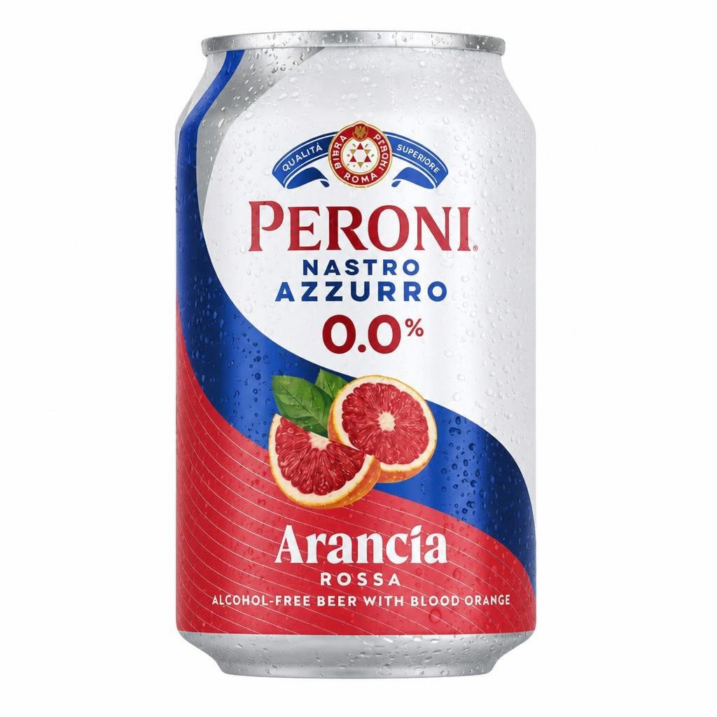 Peroni 0.0% Blood Orange Alcohol Free Beer Cans 4x330ml
