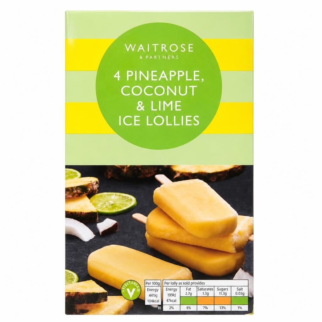 Waitrose Frozen Pineapple & Coconut Lollies