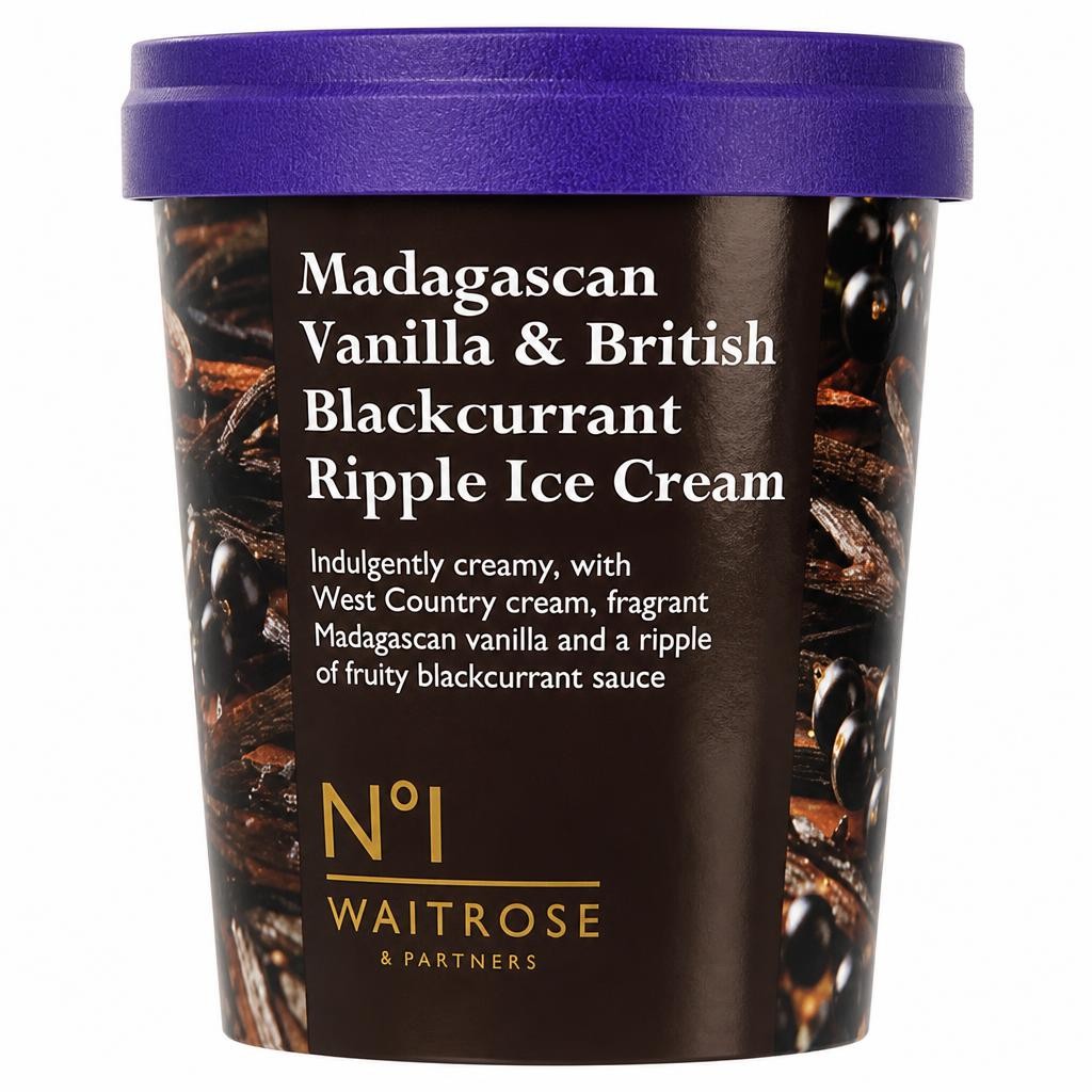 No.1 Vanilla & British Blackcurrant Ripple Ice Cream