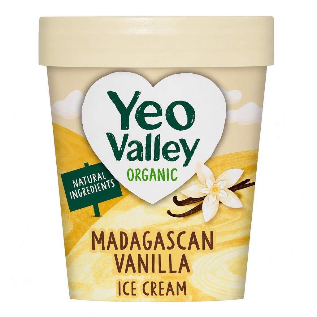 Yeo Valley Organic Madagascan Vanilla Ice Cream 480ml