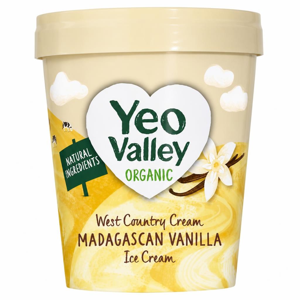 Yeo Valley Organic Madagascan Vanilla Ice Cream 480ml
