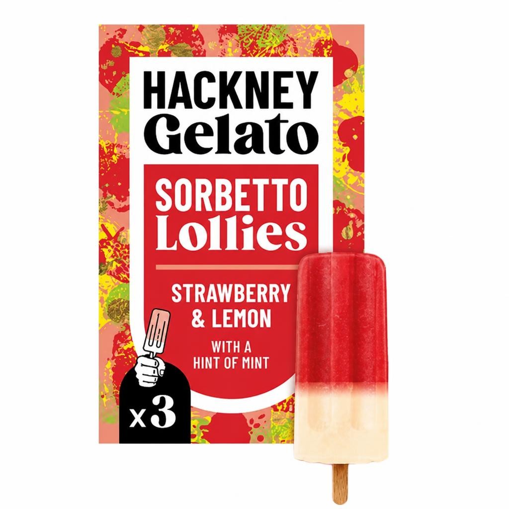 Hackney Gelato Strawberry & Lemon Sorbetto Lollies