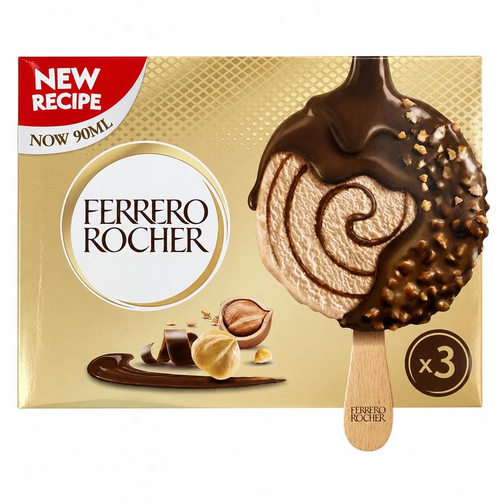 Ferrero Rocher Classic Milk Chocolate & Hazelnut Praline Ice Cream Sticks