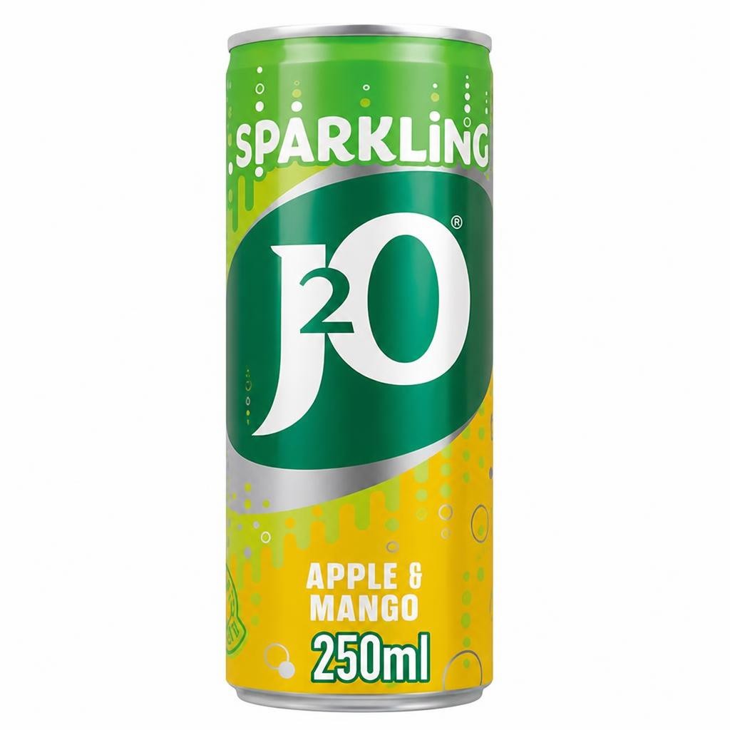 J2O 4 x 250ml Sparkling Apple & Mango Soft Drink Cans