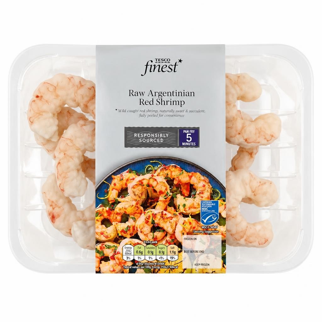 Tesco Finest MSC Raw Argentinian Red Shrimp 220g